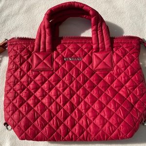MZ Wallace Apple Red 🍎 Small Sutton Quilted Oxford Nylon Crossbody…